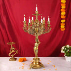 Brass Seven Petal Candle Holder Stand – Elegant Handmade Brass Decor (24.8 inches) Vedansh Craft
