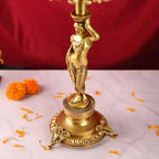 Brass Seven Petal Candle Holder Stand – Elegant Handmade Brass Decor (24.8 inches) Vedansh Craft