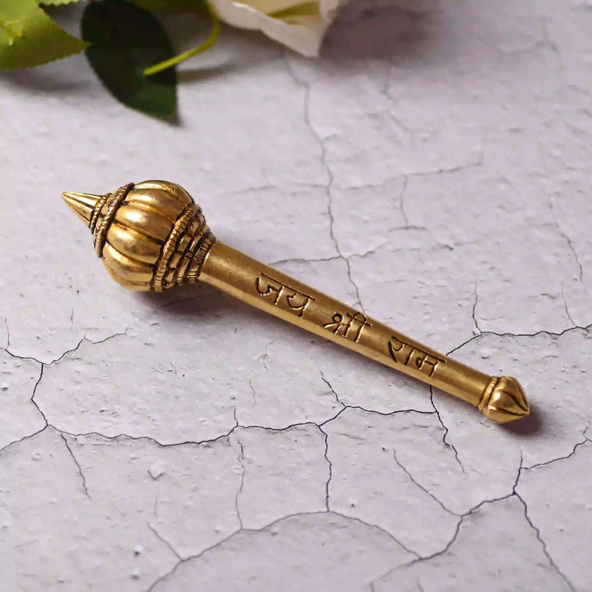 Brass Handcrafted Hanuman Mace/Gada – Strength & Devotion (6.5 Inch) Vedansh Craft