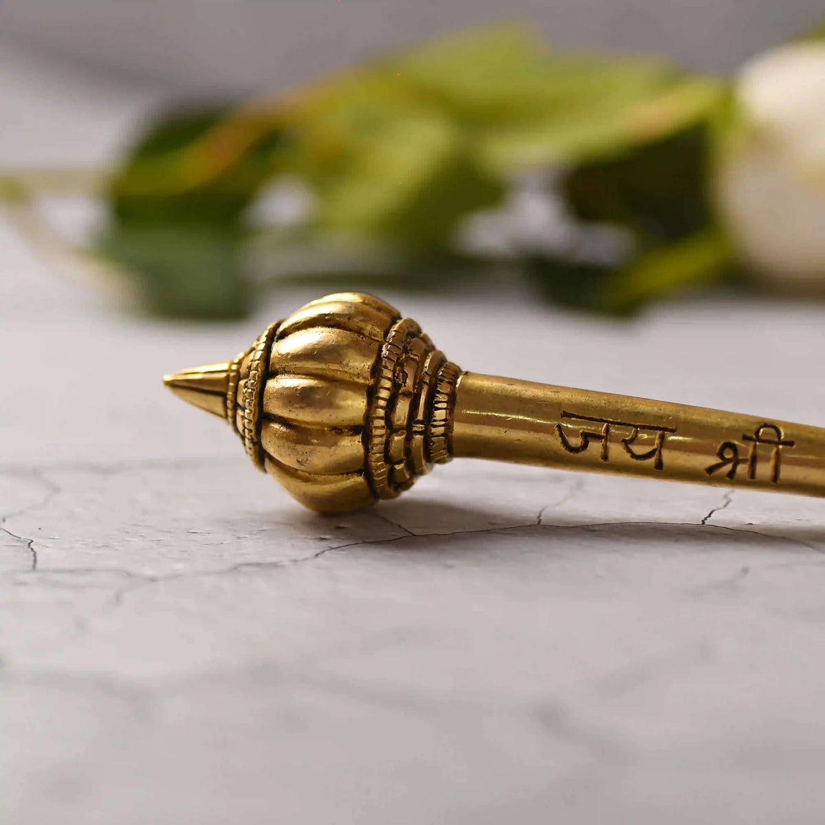 Brass Handcrafted Hanuman Mace/Gada – Strength & Devotion (6.5 Inch) Vedansh Craft