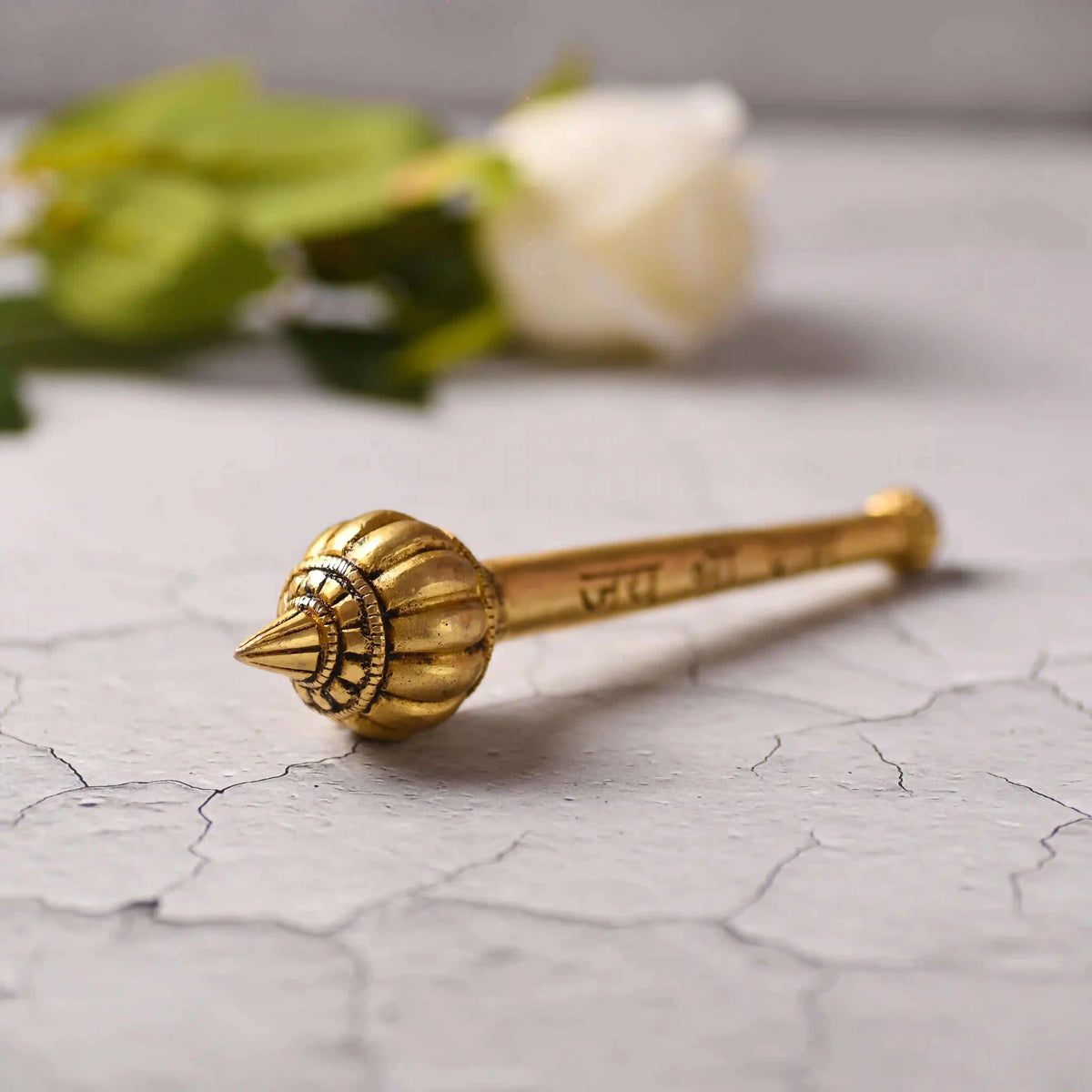 Brass Handcrafted Hanuman Mace/Gada – Strength & Devotion (6.5 Inch) Vedansh Craft
