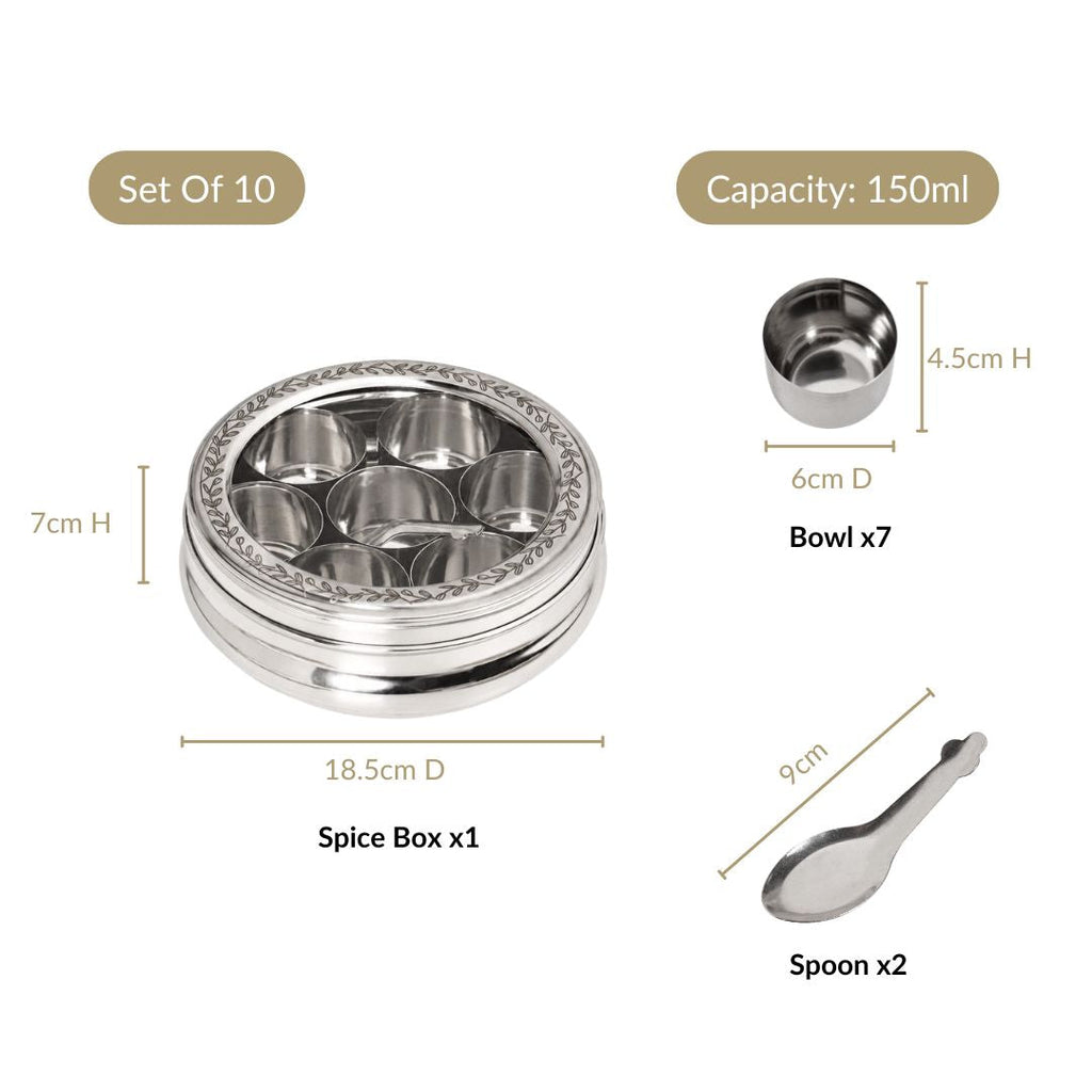 Stainless Steel Masala Box 7 Section Nestasia