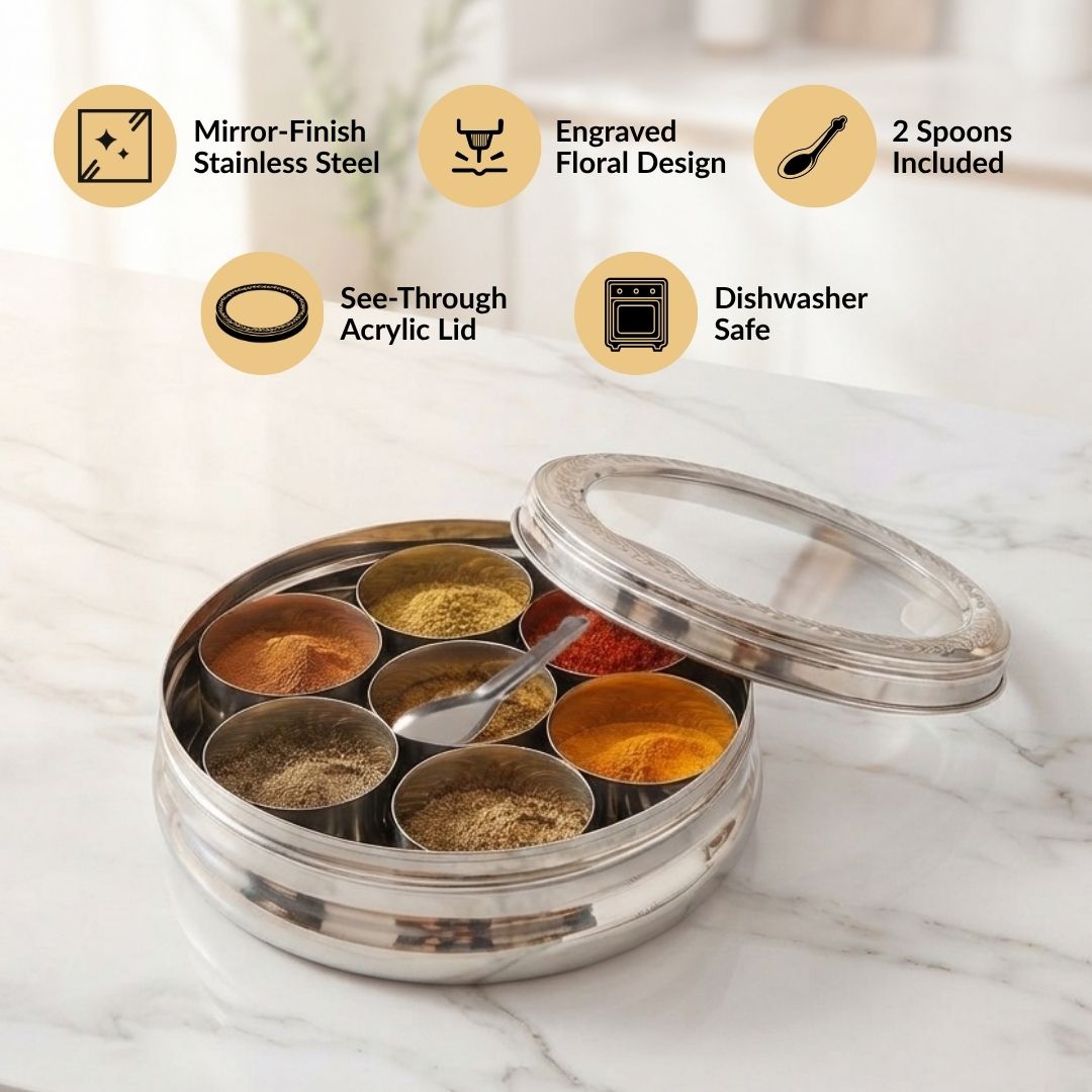 Stainless Steel Masala Box 7 Section Nestasia
