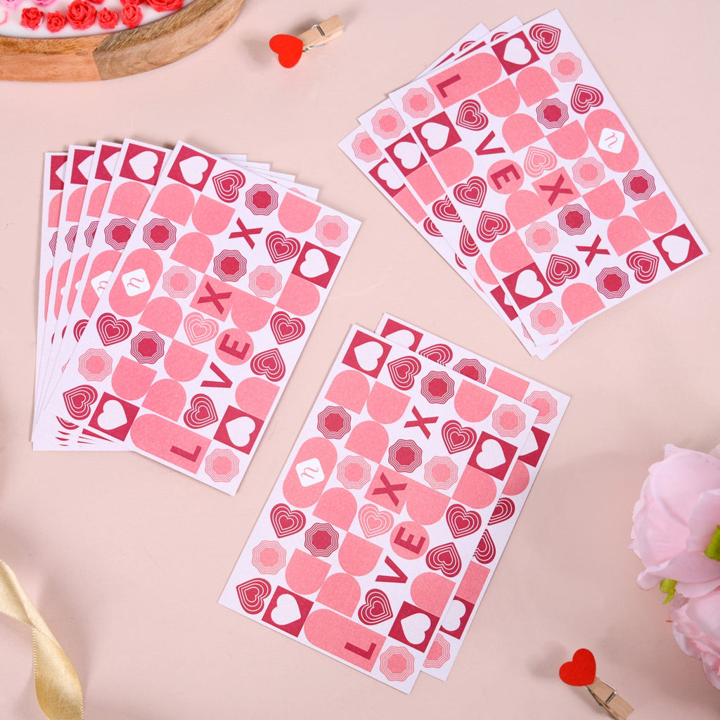 Love XOXO Valentine's Day Postcards Set Of 10 Nestasia