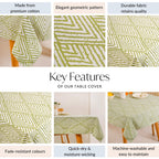 Valley Of Spring 6 Seater Table Cloth Green 217x168cm Nestasia