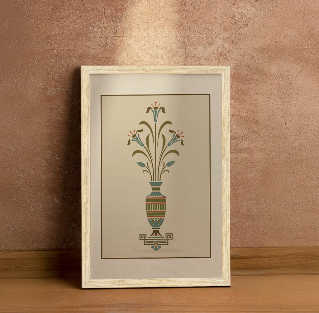 Vintage Floral Vases Art Paintings, Painting For Wall Living Room, AXIII-46-VIN ArtX