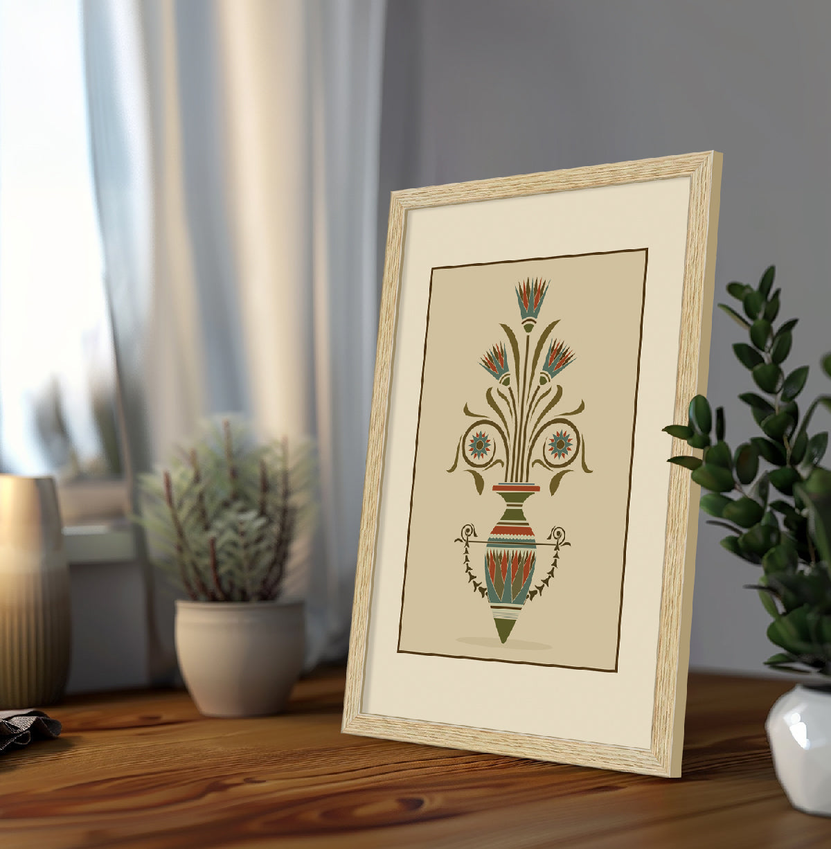 Vintage Floral Vases Art Paintings, Painting For Wall Living Room, AXIII-46-VIN ArtX