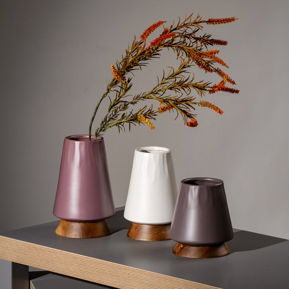 Vase With Wooden Base Nestasia