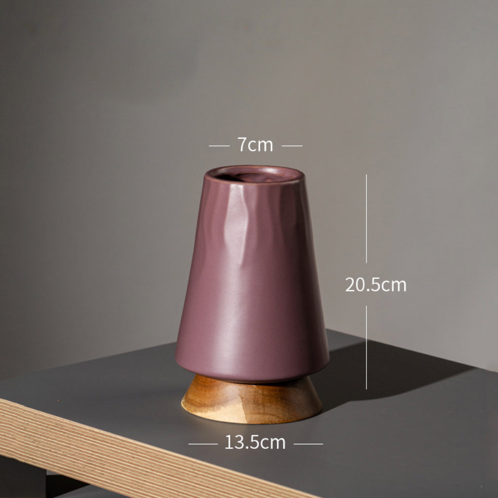 Vase With Wooden Base Nestasia