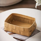 Vegan Leather Multipurpose Basket Beige Nestasia