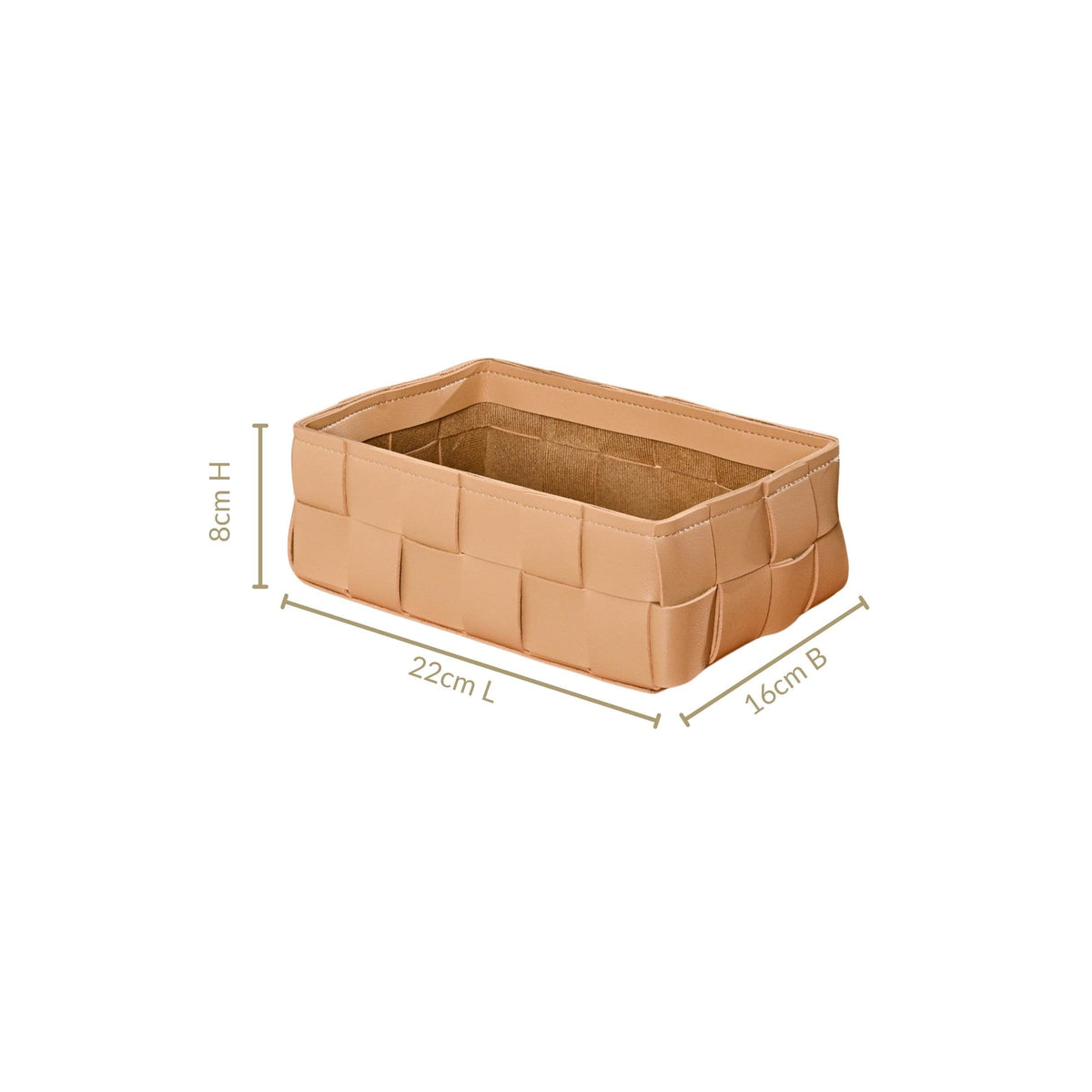 Vegan Leather Multipurpose Basket Beige Nestasia