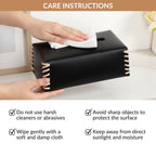 Vegan Leather Tissue Box Holder Black Nestasia