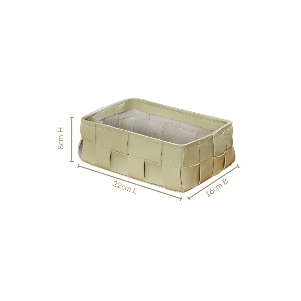 Vegan Leather Basket Sage Green Nestasia