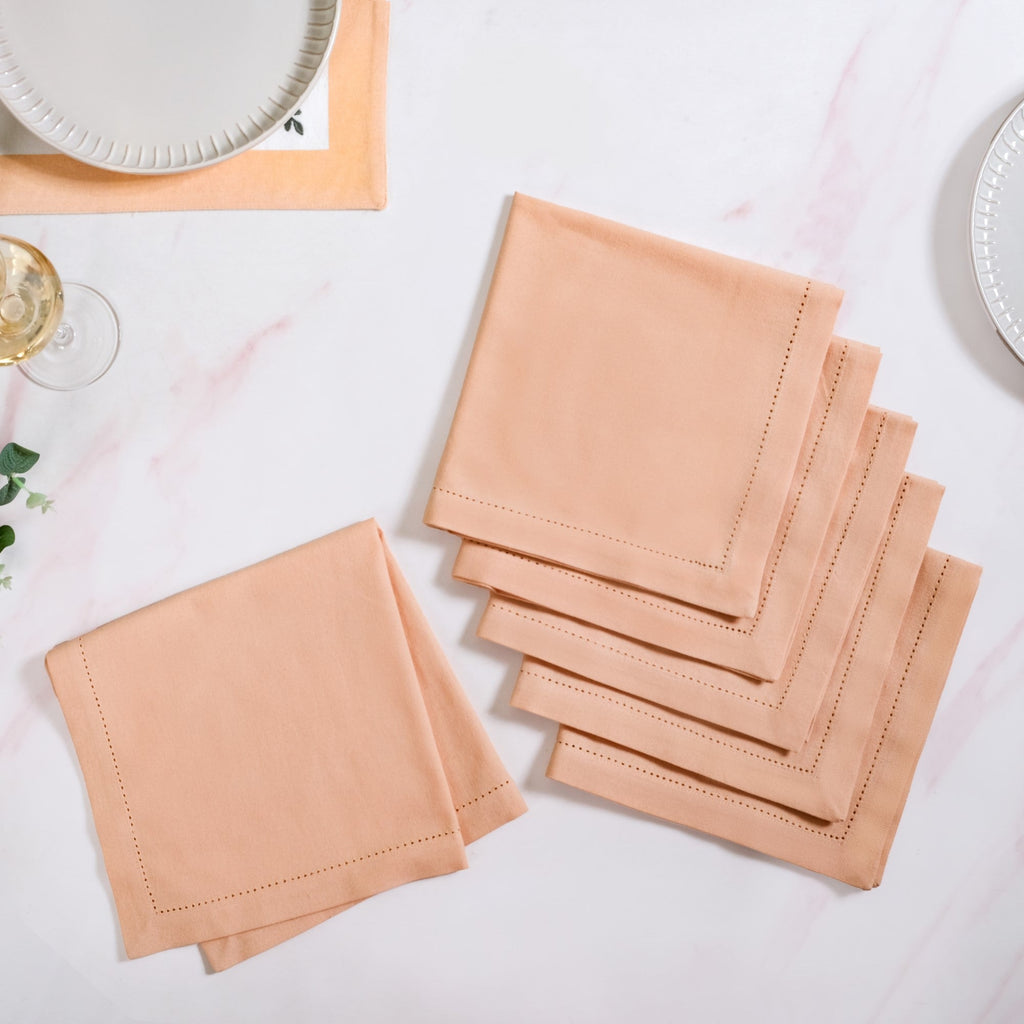 Ventosa Table Runner With Placemats And Napkins 13 Piece Set In Peach Nestasia