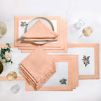 Ventosa Table Runner With Placemats And Napkins 13 Piece Set In Peach Nestasia