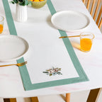 Ventosa Pure Cotton Table Runner In Teal 180x36cm Nestasia