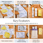 Verde Hosting Essential Table Place Mats Runner and Napkin Set Nestasia