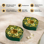 Lumira Handpainted Tealight Set Of 2 Nestasia