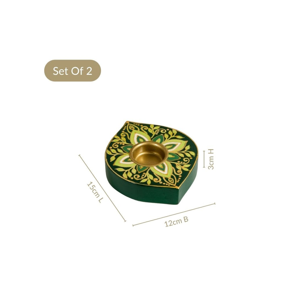 Lumira Handpainted Tealight Set Of 2 Nestasia