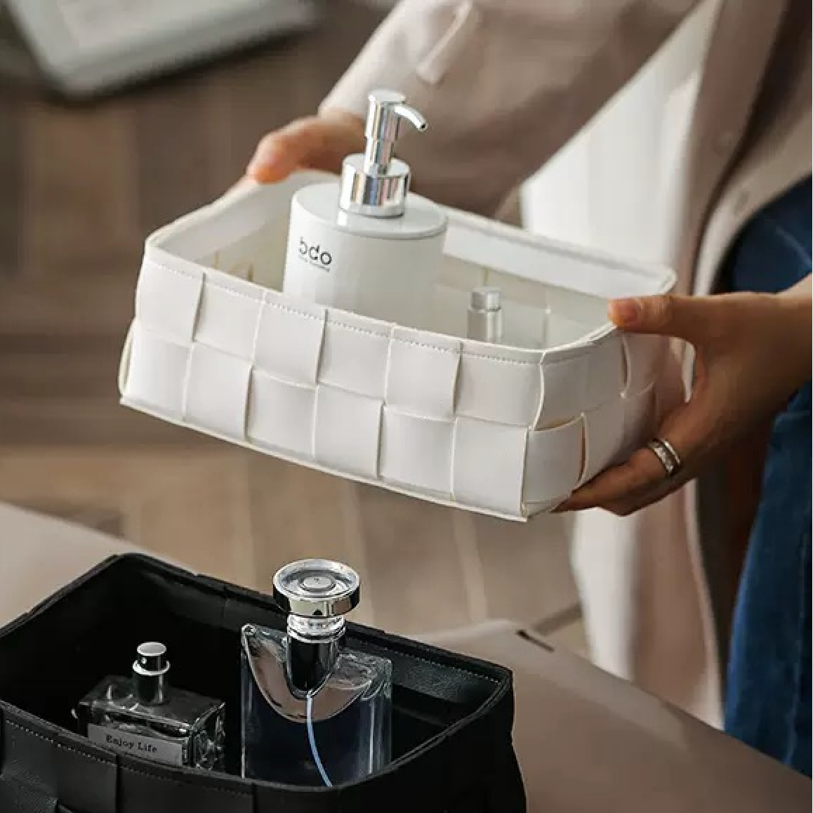 Versatile Storage Basket White Nestasia