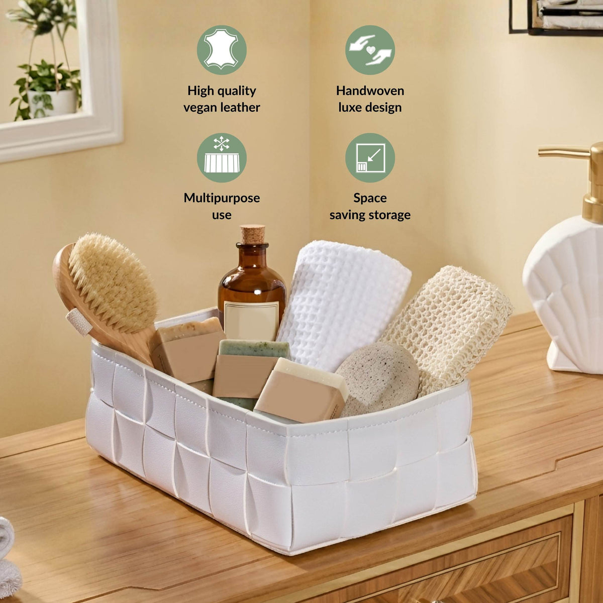 Versatile Storage Basket White Nestasia