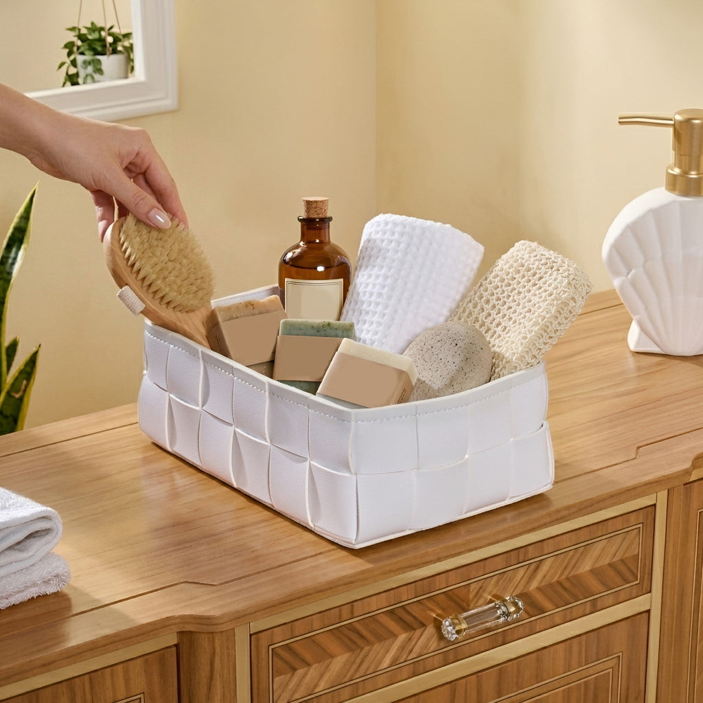 Versatile Storage Basket White Nestasia