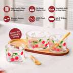Very Cherry Platter With Spoon Set Of 6 Nestasia