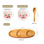 Very Cherry Platter With Spoon Set Of 6 Nestasia