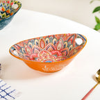 Mandala Melange Ceramic Serving Platter Orange 400ml Nestasia