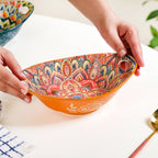 Mandala Melange Ceramic Serving Platter Orange 400ml Nestasia