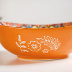 Mandala Melange Ceramic Serving Platter Orange 400ml Nestasia
