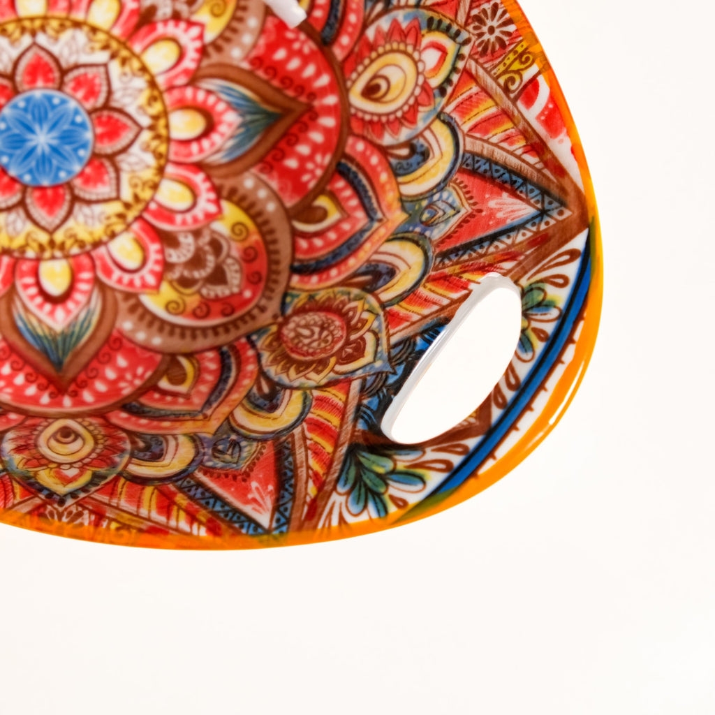 Mandala Melange Ceramic Serving Platter Orange 400ml Nestasia