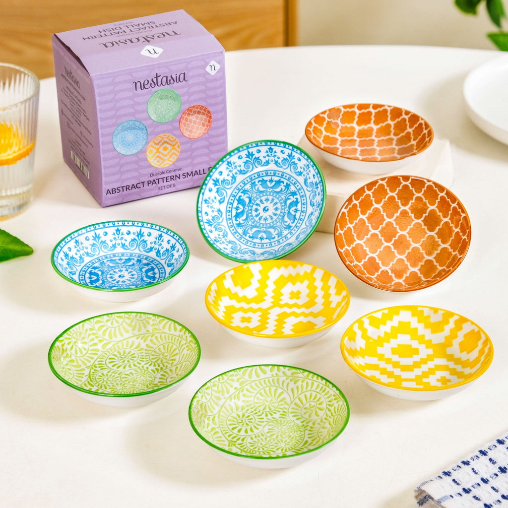 Vibrant Charm Ceramic Dip Bowl Set Of 8 70ml Nestasia