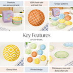 Vibrant Charm Ceramic Dip Bowl Set Of 8 70ml Nestasia