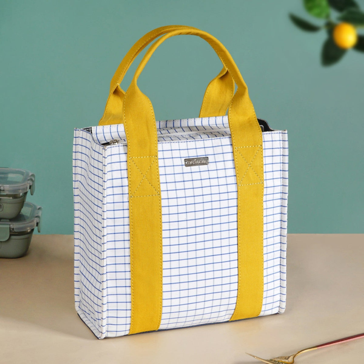 Shiro Checkered Lunch Bag Nestasia
