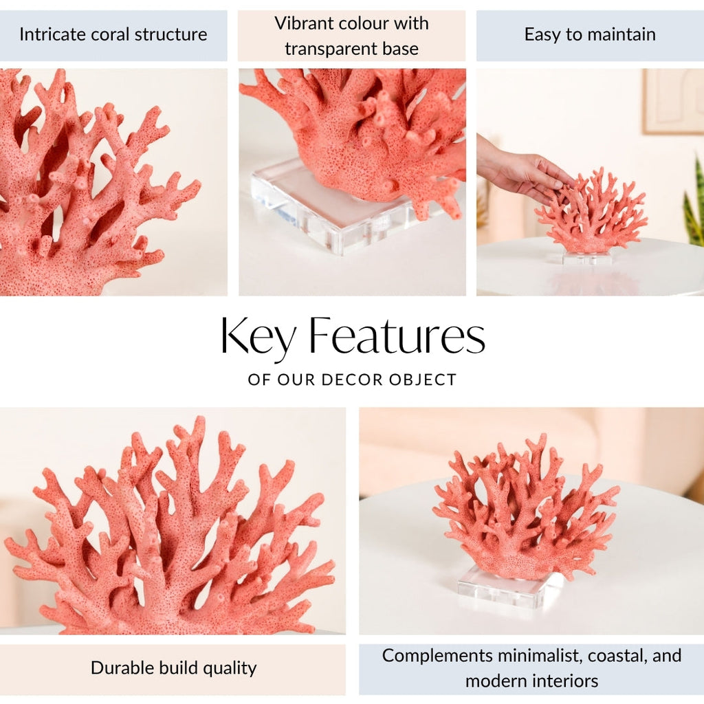 Vibrant Coral Coffee Table Decor Nestasia