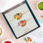 Vibrant Fern Rakhi Duo Gift Set Nestasia