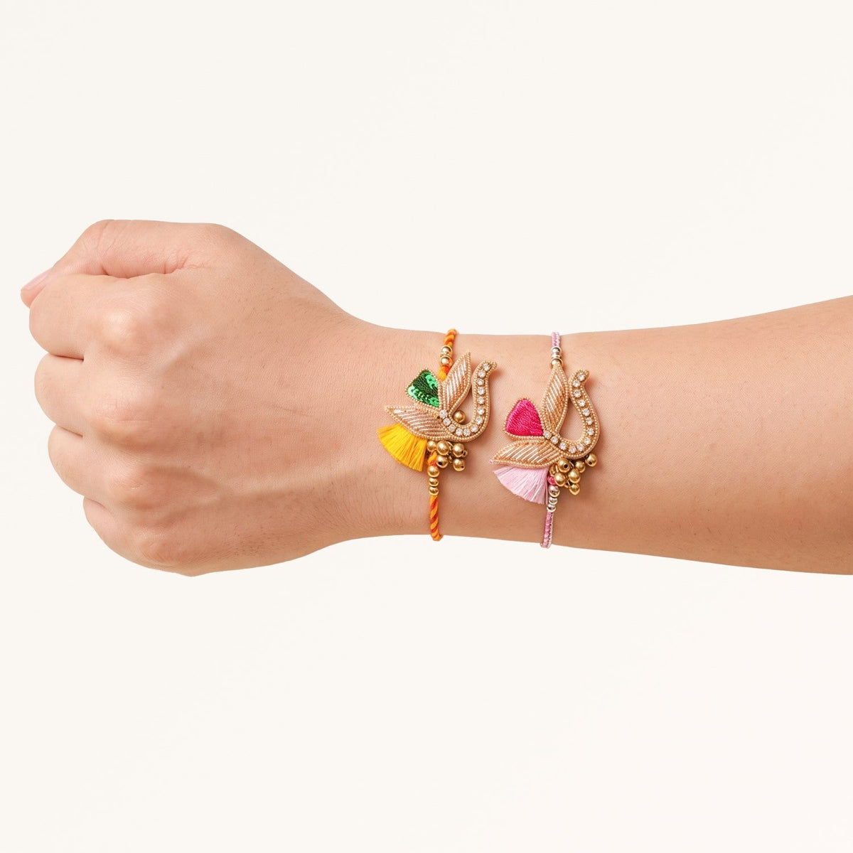 Vibrant Fern Rakhi Duo Gift Set Nestasia