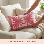 Vibrant Tropic Embroidered Cotton Cushion Cover 50x30cm Nestasia