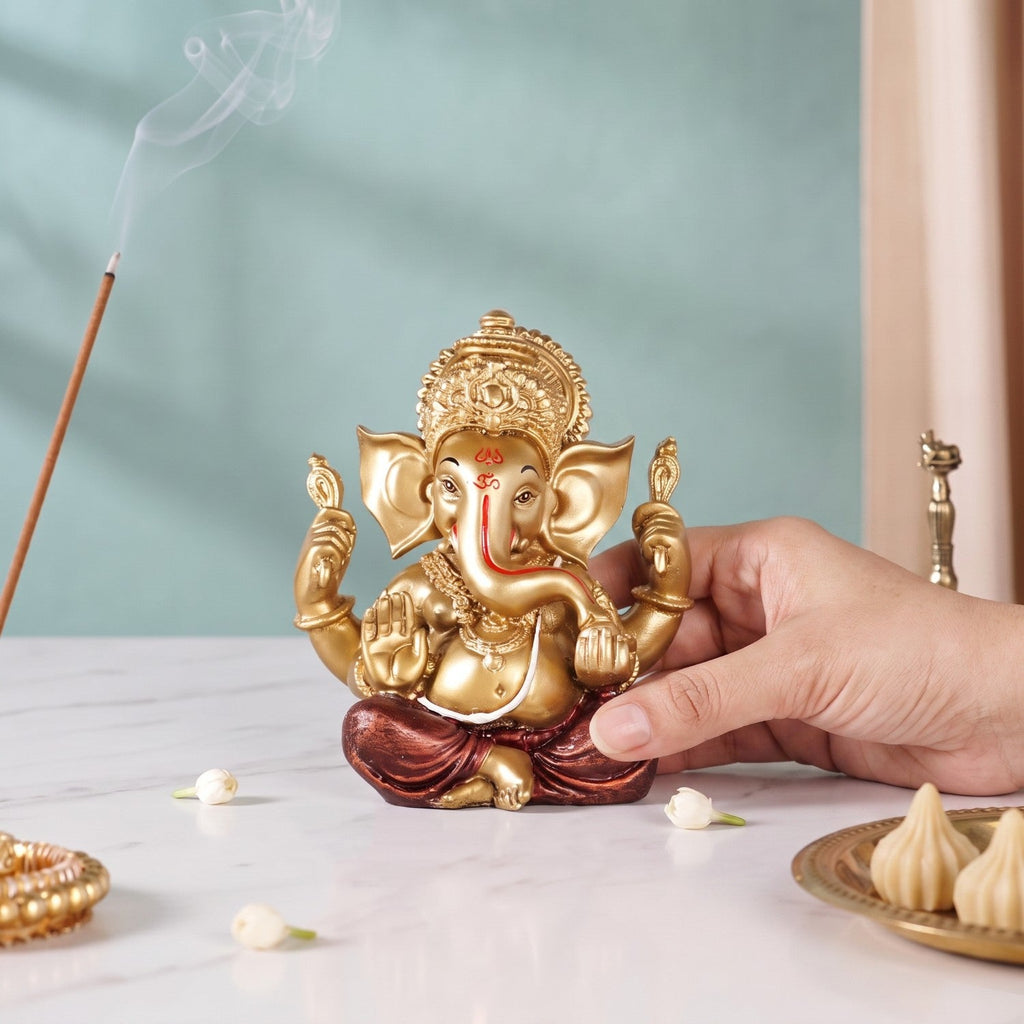 Vighnaharta Ganesh Idol For Home 13cm Nestasia