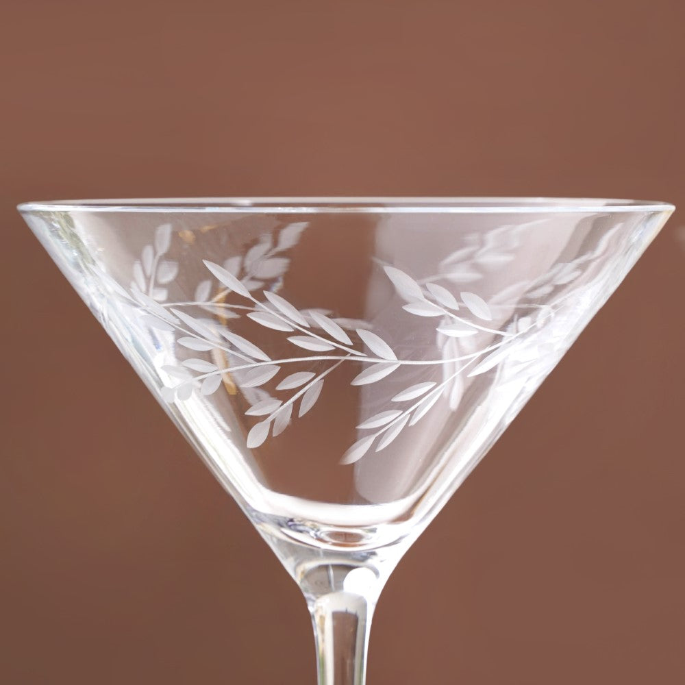 Vinea Etched Martini Glass Set Of 2 220ml Nestasia