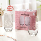 Vinea Etched Tall Glass Tumbler Set Of 2 520ml Nestasia