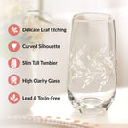 Vinea Etched Tall Glass Tumbler Set Of 2 520ml Nestasia