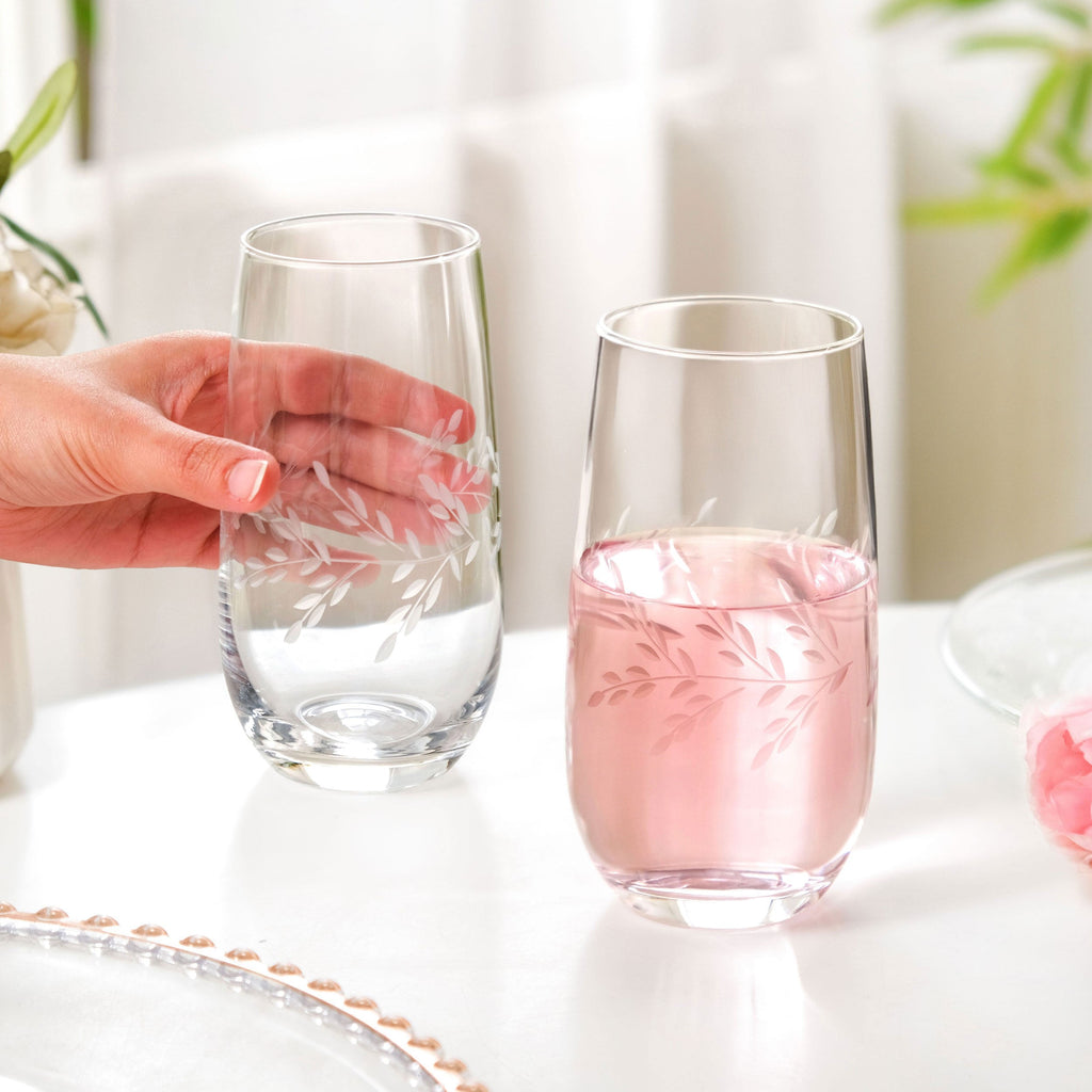 Vinea Etched Tall Glass Tumbler Set Of 2 520ml Nestasia