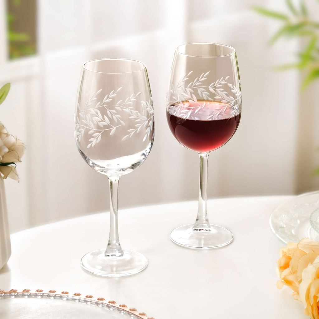 Vinea Etched Wine Glass Set Of 2 460ml Nestasia