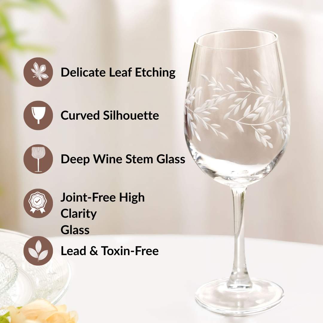 Vinea Etched Wine Glass Set Of 2 460ml Nestasia