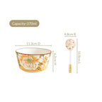 Floral Soup Bowl Set Of 4 With Spoons 370ml Nestasia