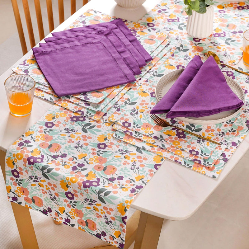 Viola Linen Table Napkins Mats And Runner Set Nestasia