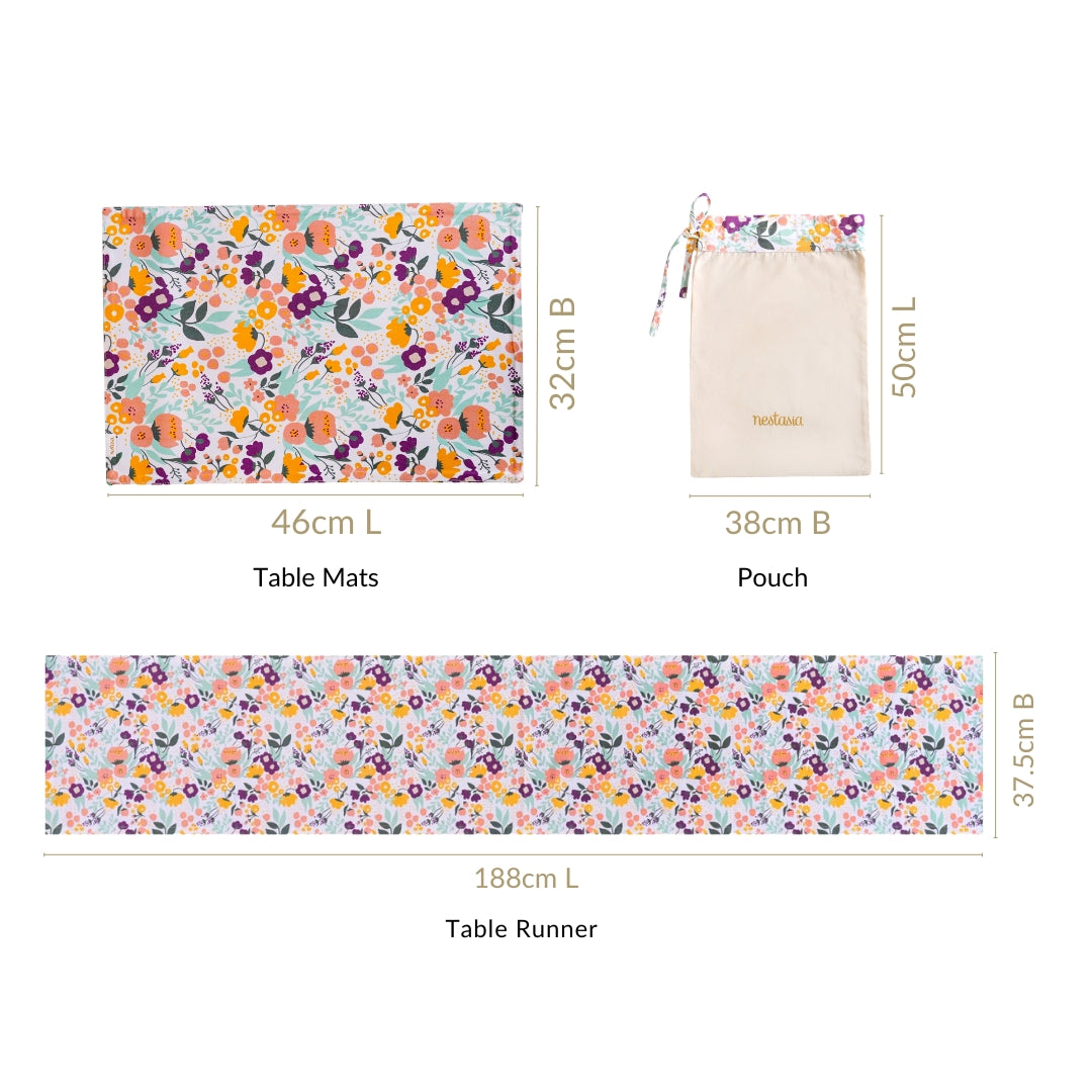 Viola Table Mat And Runner Set Of 7 Nestasia