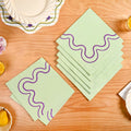 Violet Wave Embroidered Cotton Table Napkin Set Of 6 Nestasia